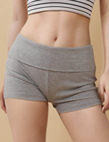 Ladies Ribbed Hot Pants Rolled Waist Shorts 8SKS5CF81