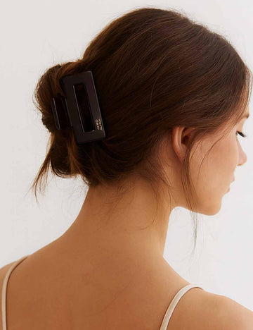 Ladies Simple Acetate Hollow Square Claw Hair Clip