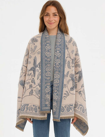 Ladies Paisley Floral Pattern Wrap Shawl Scarf
