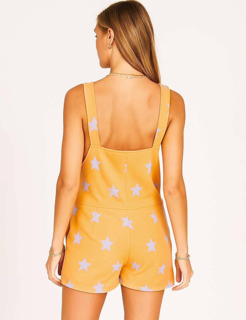 Ladies Star Print Strap Shoulder Wide Leg Romper