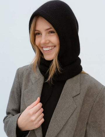 Ladies Fashionable One Piece Hooded Neck Knit Hat