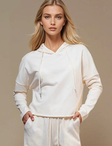Women Solid Color Hoodie Pullover Hooded Top SKST50781T