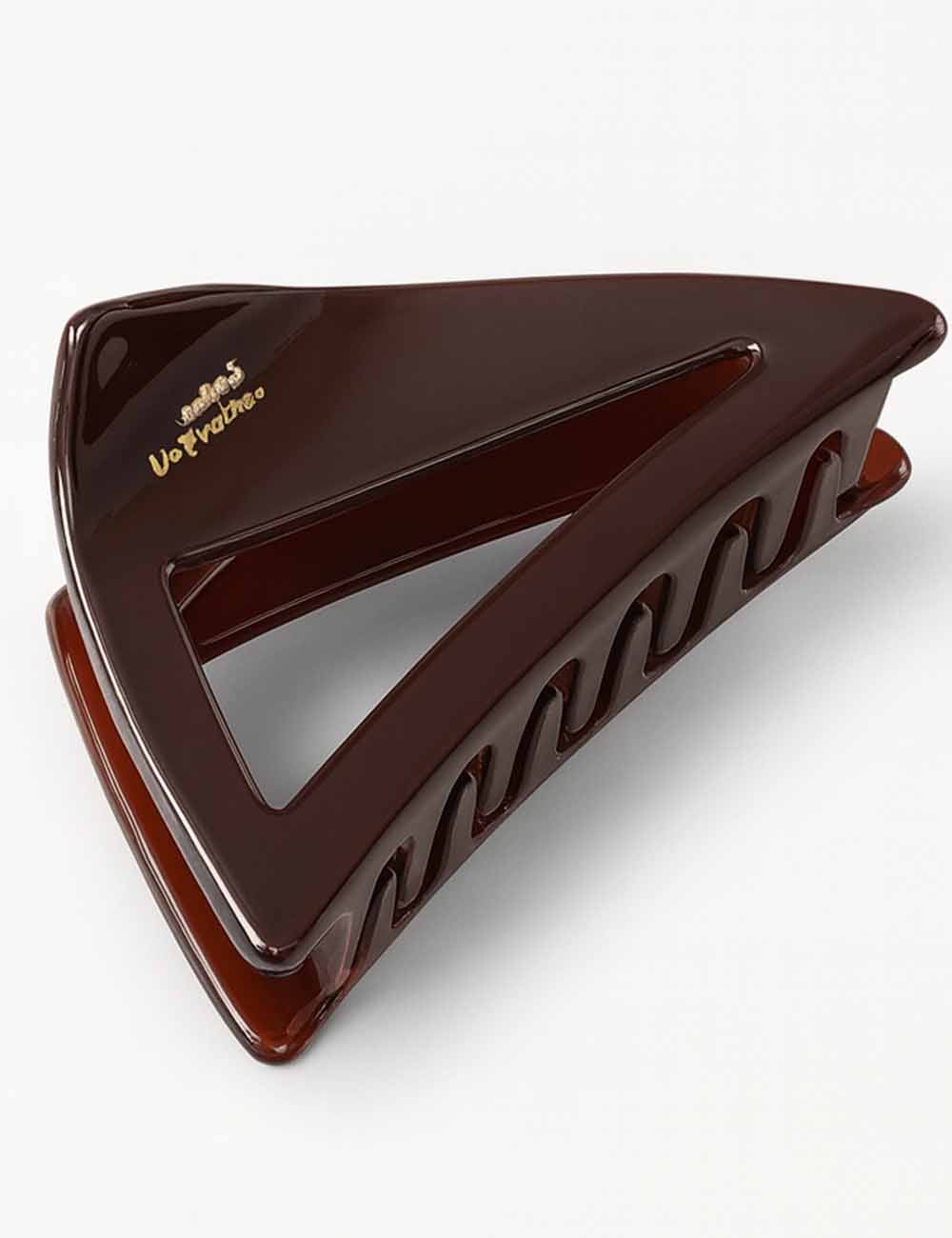 Ladies Minimalist Chocolate Acetate Triangle Claw Hair Clip