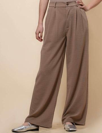 Ladies Botton Open Wide Leg Bastic Pants SKP41099