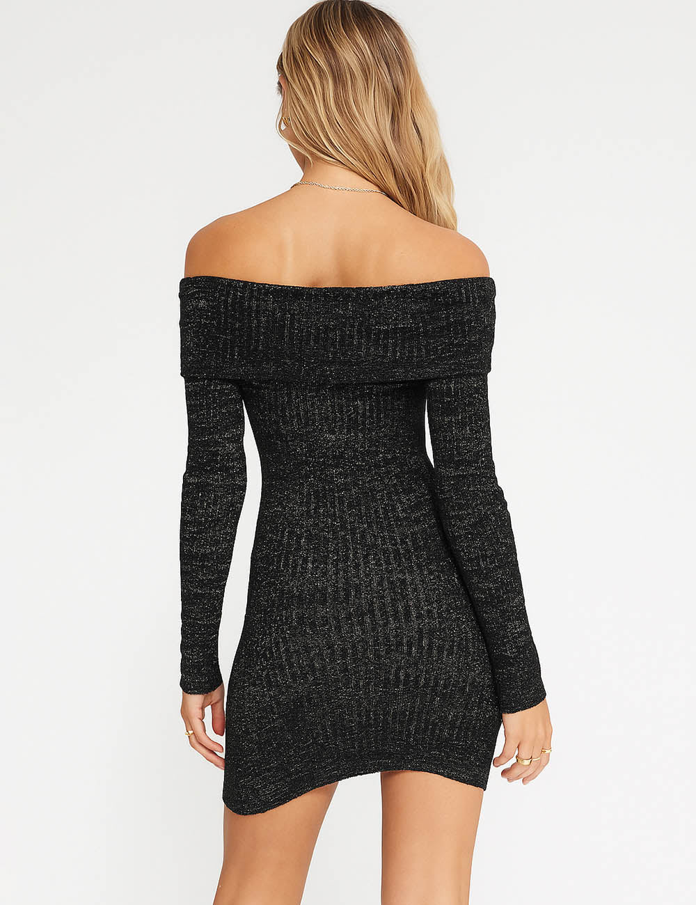 Ladies Off-Shoulder Long Sleeves Bodycon Mini Dress
