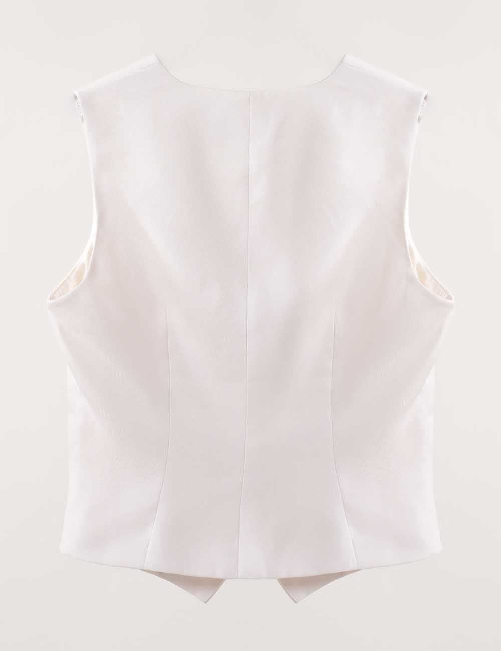 Ladies V-Neck Embroidery Button Waistcoat Vest Top