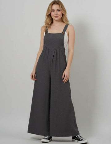 Solid Color Botton Strape Overalls Daily Jumpsuit SKJ2357