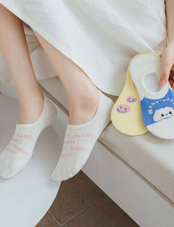 Ladies Carton Rabbit Knit Boat Socks SKAS50021