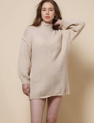 Ladies Round Neck Long Sleeves Sweater Dress SKD41103