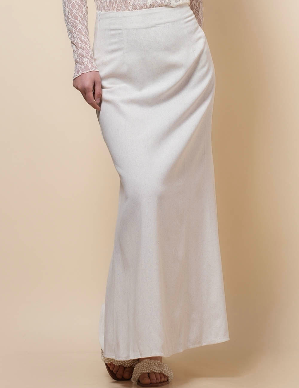Ladies Zip Open Hip Wrap Maxi Skirt SKS51051