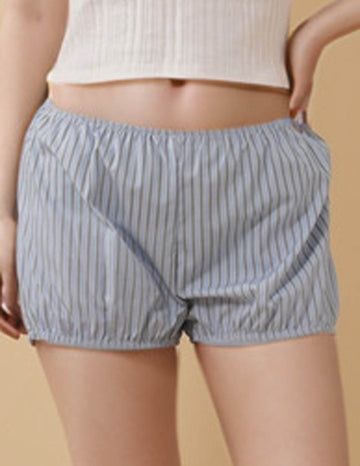 Ladies Minimalist Stripe Print Balloon Shorts 8SKS5CF57