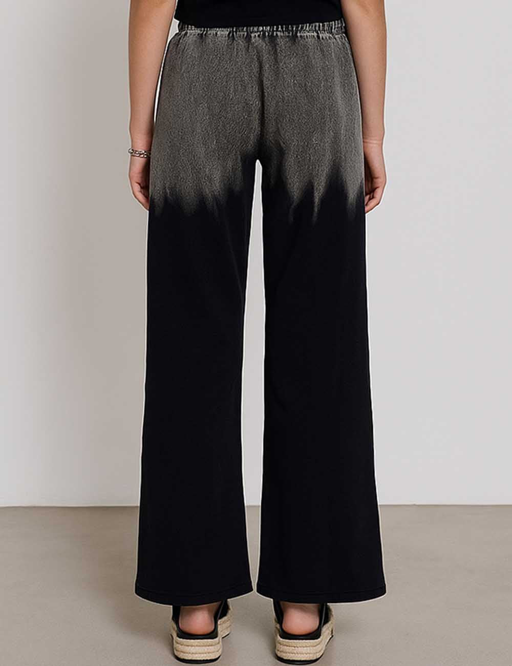 Ladies Sparkle Rhinestone Elastic Waist Wide Leg Sweatpants