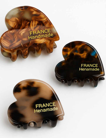 Ladies Chic Heart Tortoiseshell Glossy Mini Hair Clip