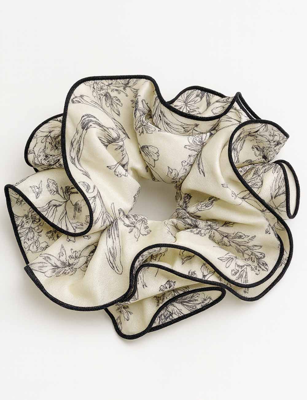 Ladies Elegant Multi Layered Floral Print Fabric Scrunchie