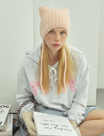 Ladies Solid Color Cat Ears Hat YH4049