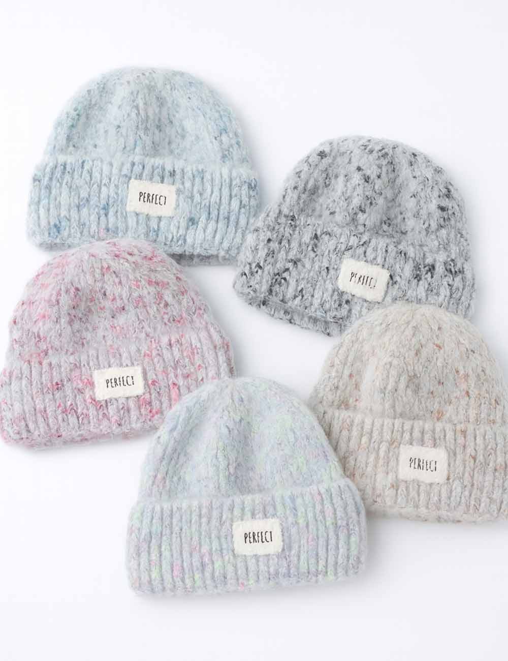 Ladies Cozy Multi Color Chunky Knit Beanie Hat