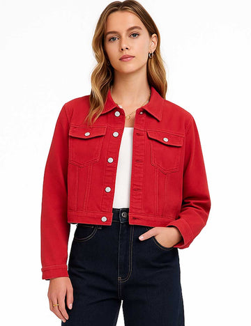 Ladies Solid Long Sleeves Turn-Down Collar Jacket 8268