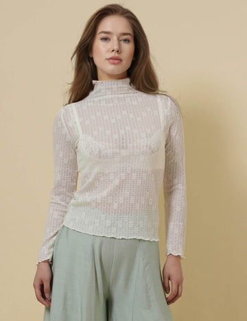Ladies Stand Collar Long Sleeves Knit Layring Top SKT51173