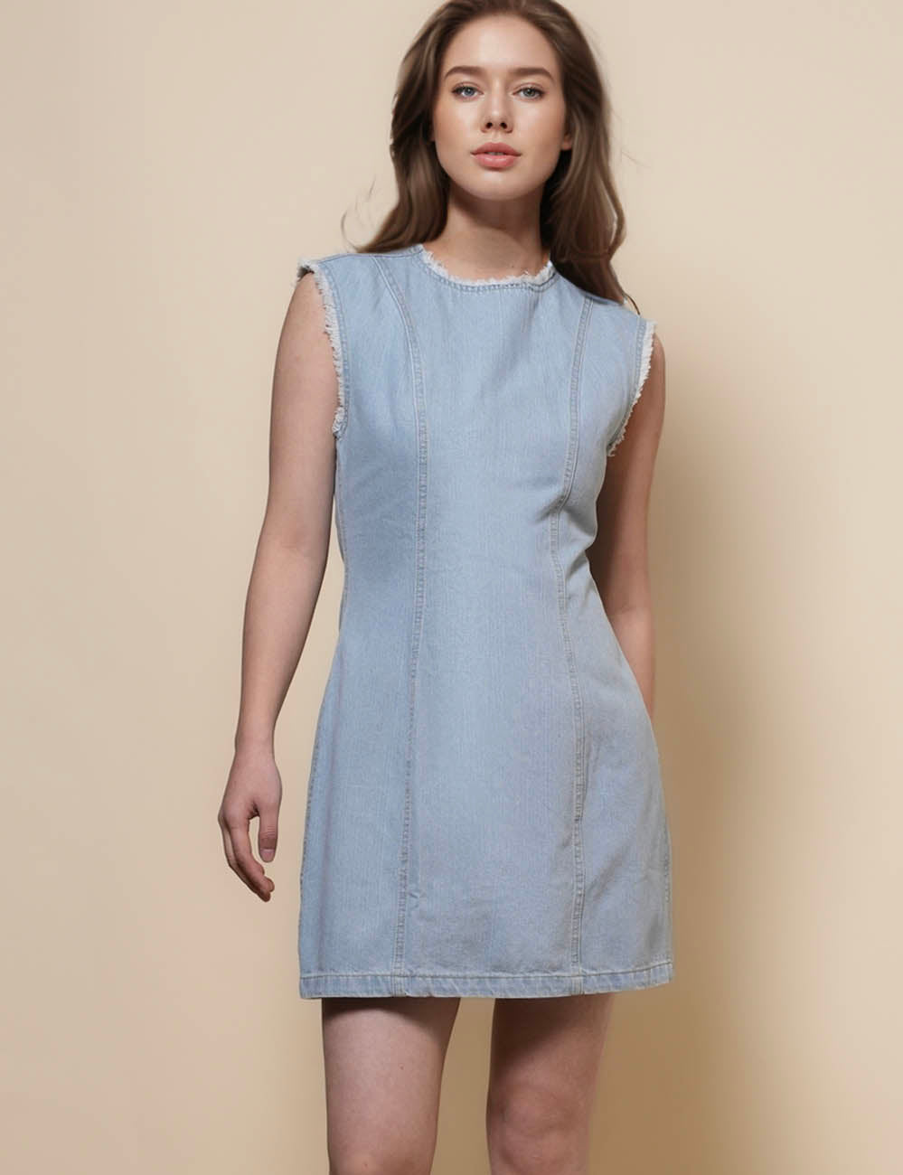 Ladies Sleeveless Denim Mini Dress SKD50034