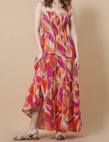 Ladies Sleeveless Floral Print Everyday Maxi Dress 8SKD51116