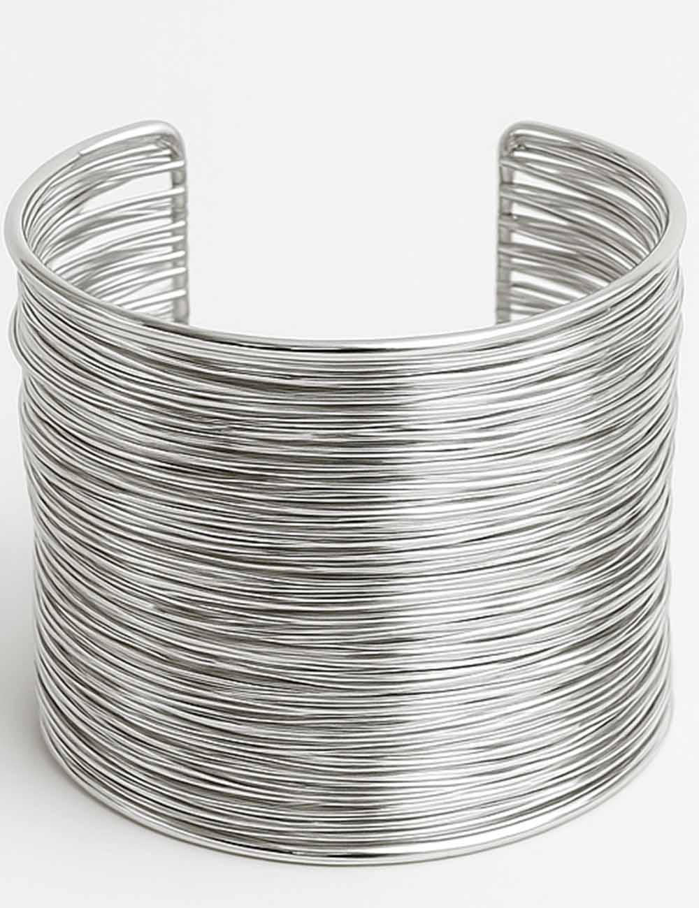 Ladies Open-End Stacked Line Wrap Arm Band Bangle