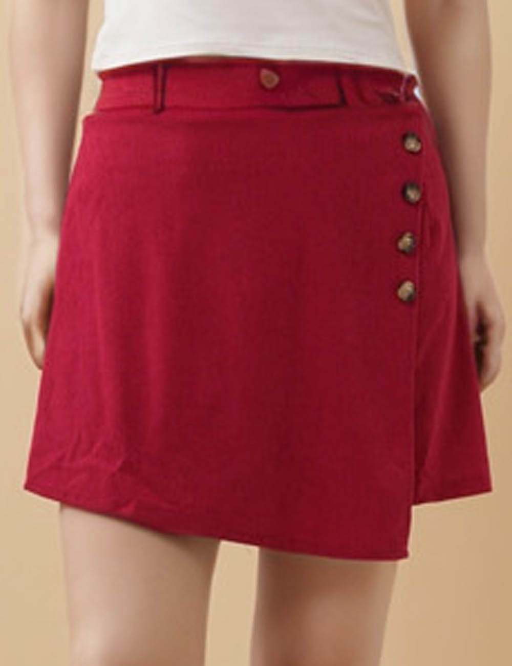 Ladies Solid Color Ribbed Corduroy Mini Skort 8SKS51365
