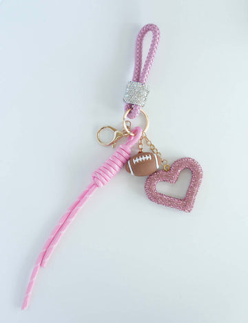 Sparkle Rugby Shinny Rhinestone Heart Key Chain SKAJ50267