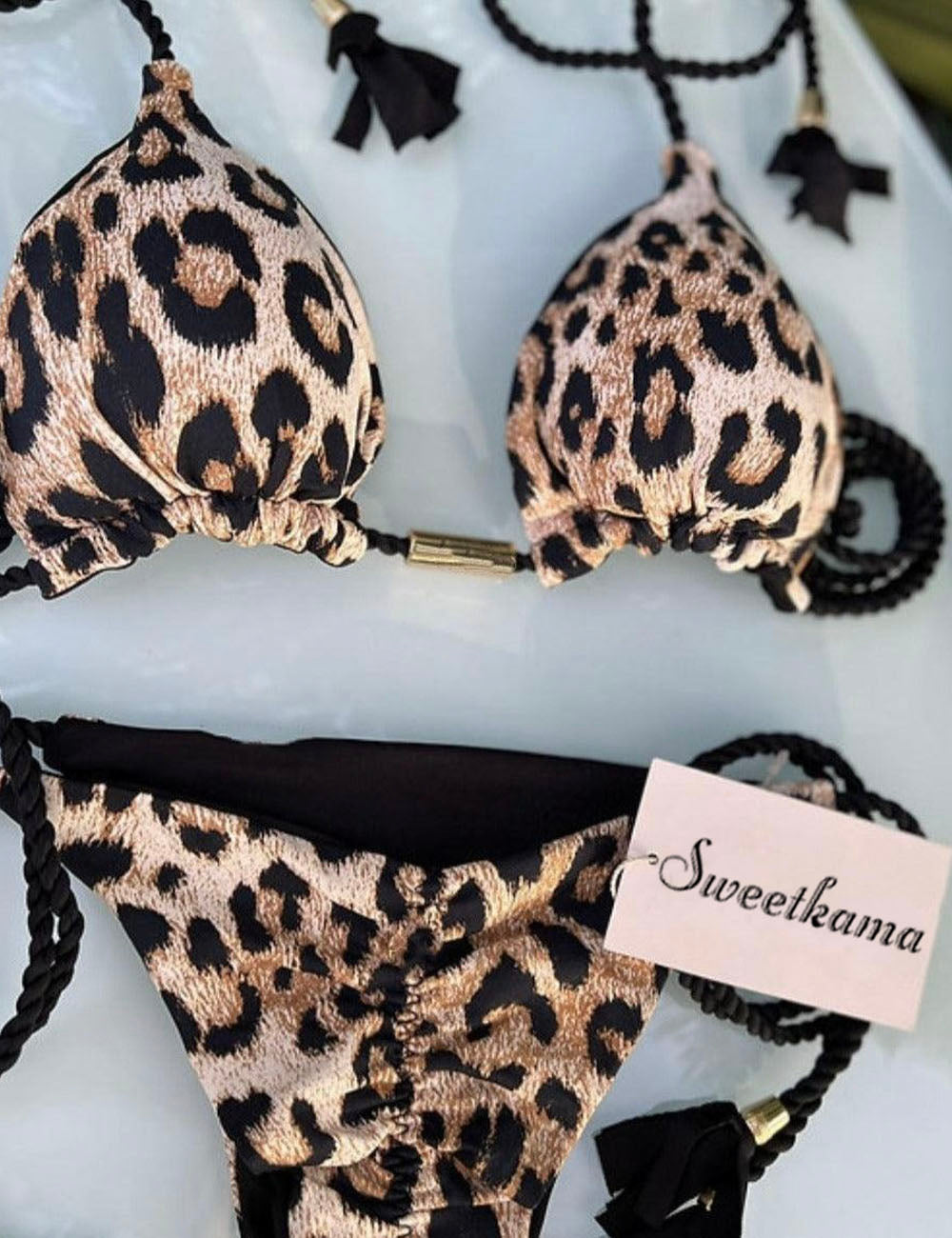 Ladies String Tie Halter Strap Sexy Bikini Set GY02