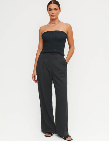 Ladies Smocked Bodyice Tube Top & Wide Leg Pants 2PCS Set