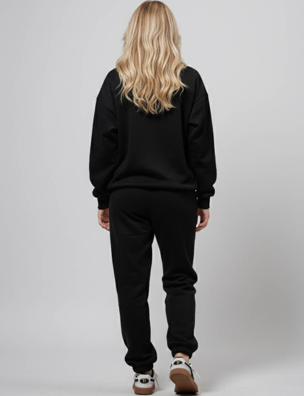 Ladies Solid Color Hoodie and Pants Sets 211337