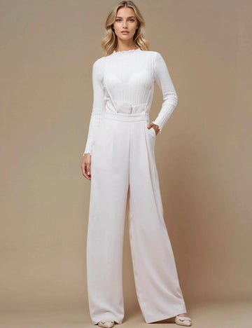 Ladies Solid Color String Shoulder Pants JP4003