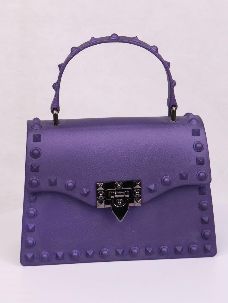 Ladies Solid Color Rivets Mini Handbag SKOB077