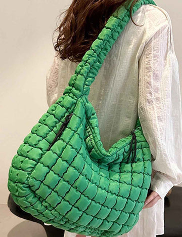 Ladies Lightweight Puffer Zip Closure Handbag SKAB019