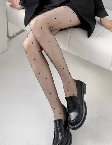 Ladies Free Cut Dot Knit Love Long Stockings SKAS50052