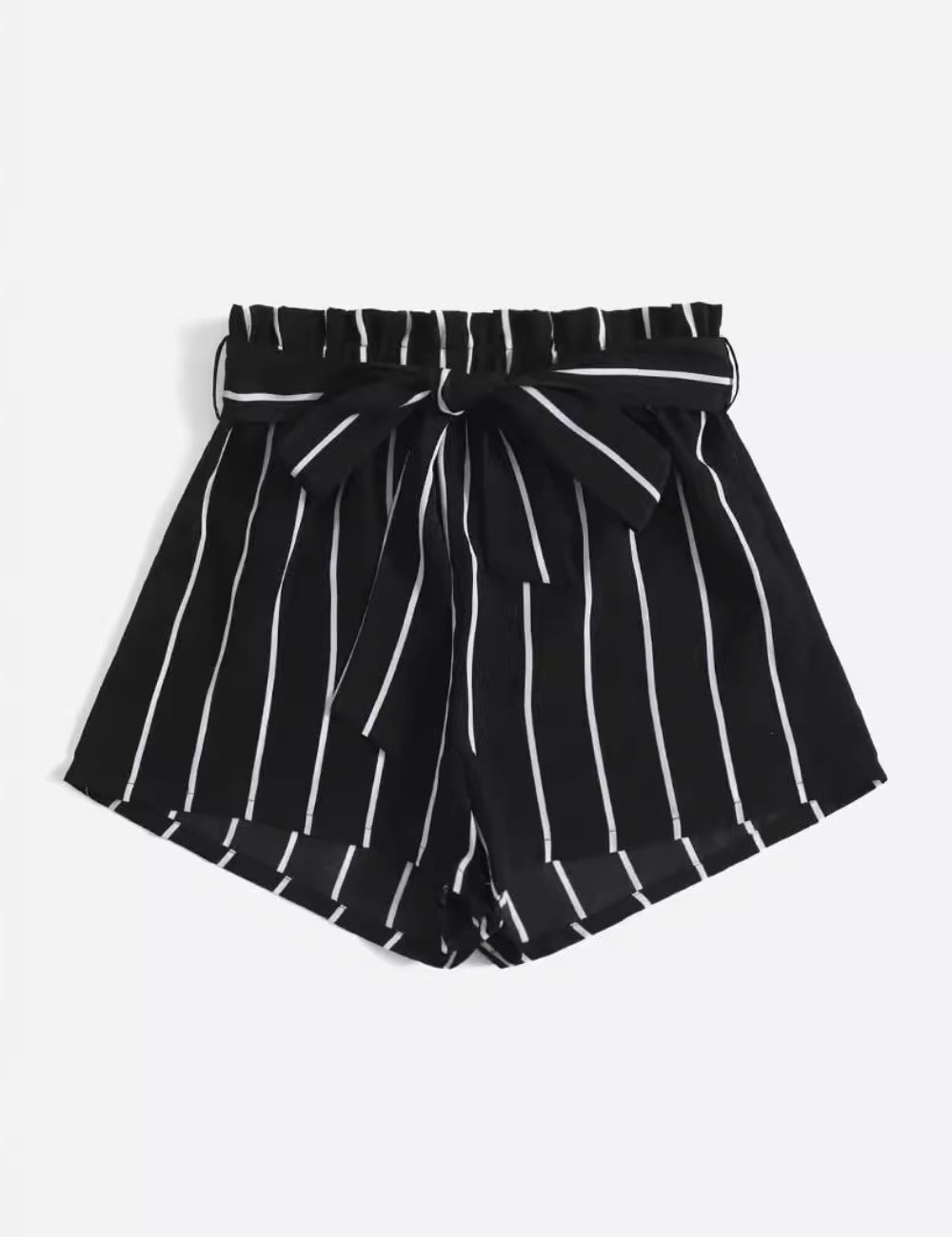 Ladies Color Block Striped String Tie Loungewear Shorts