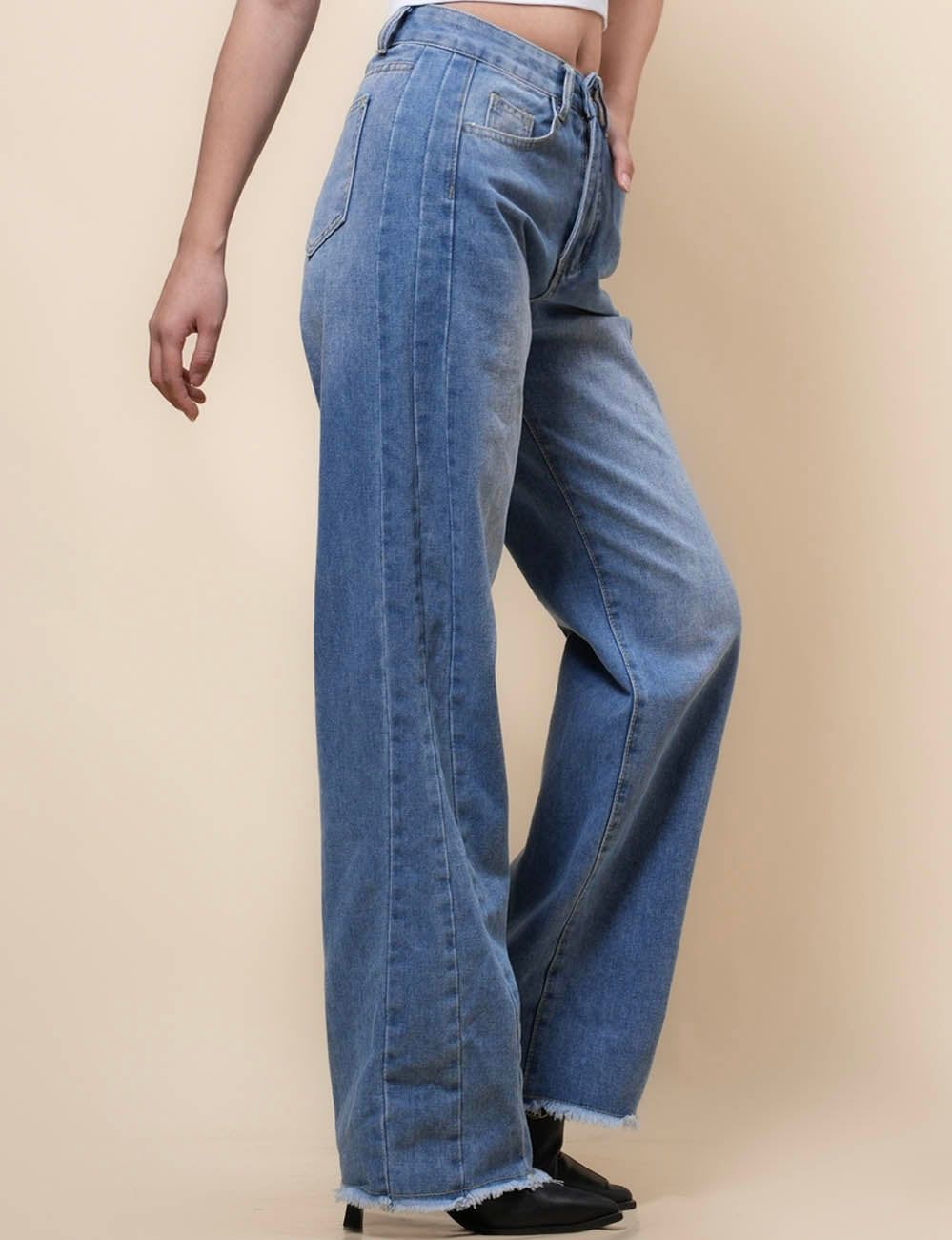 Ladies Mid Rise Jeans Stright Leg Denim Pants SKP41039