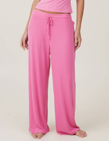 Ladies Solid Color Elastic Waist Pants SKP41123