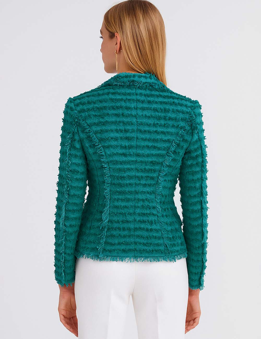 Ladies Tassel Tweed Blazer and Shorts Set L107