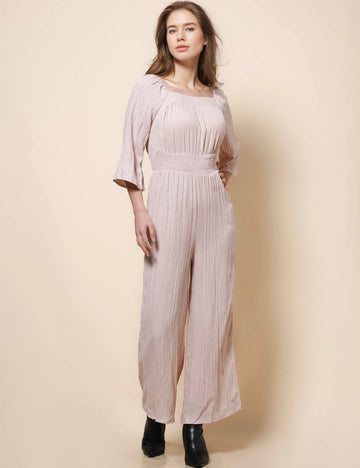Ladies Square Collar Long Sleeves Wide Leg Romper SKJ41280