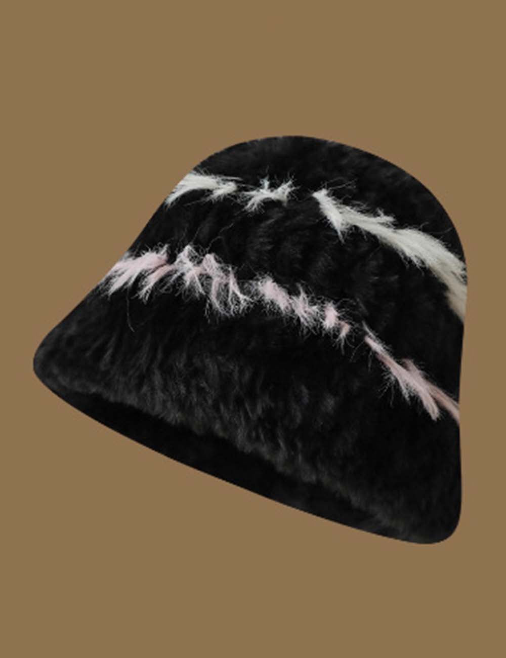 Ladies Cozy Fuzzy Colorful Tie-Dye Bucket Plush Hat