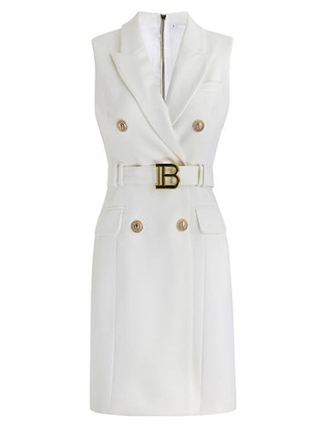 Ladies V-Neck Button Sleeveless Trench Coat SKD50434