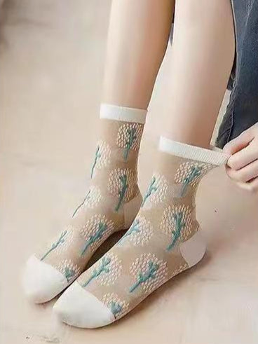 SWEETKAMA Ladies Multi Color Cotton Daily Socks SKASC4160