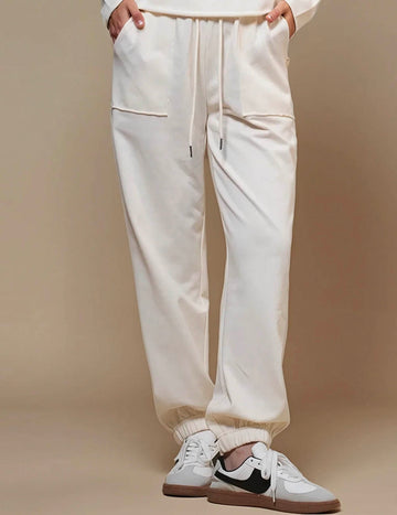 Women Elastic Waist Joggers Pockets Sweatpants SKST50781B