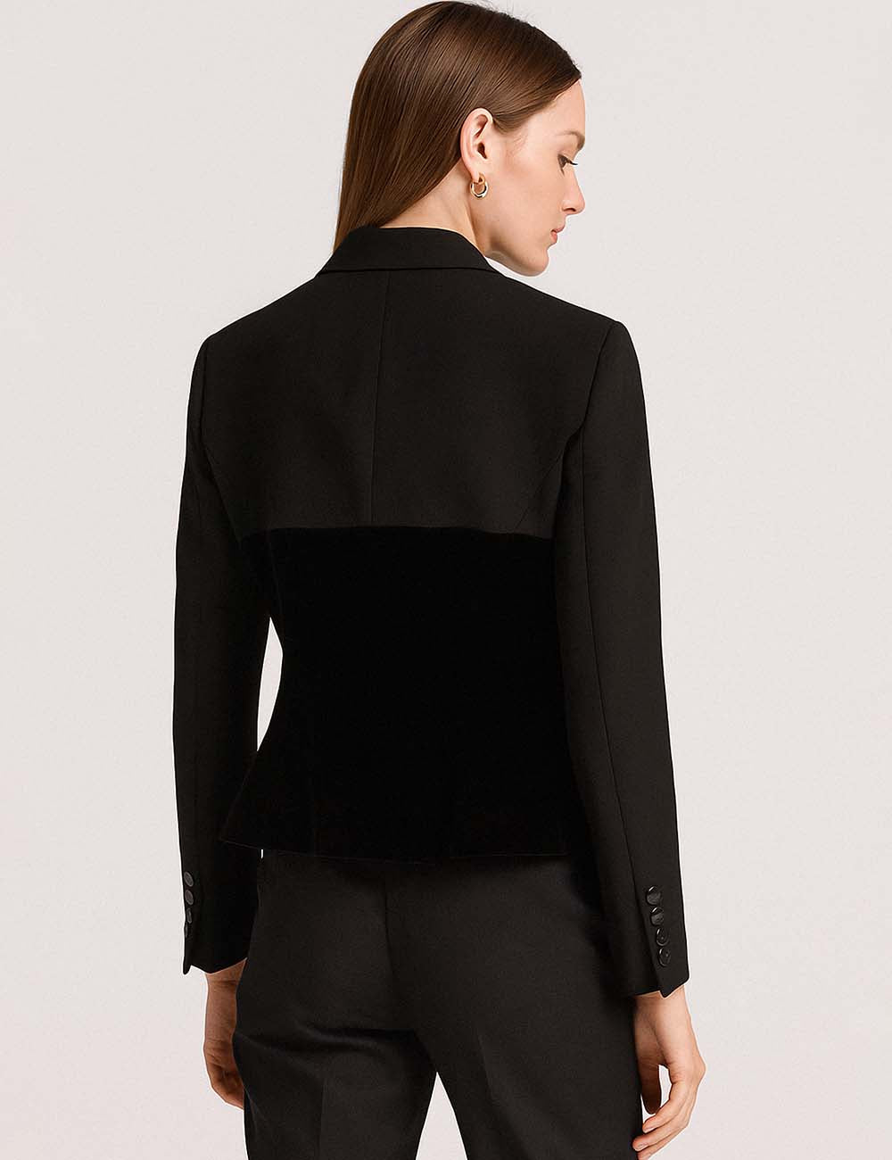 Ladies Patchwork Single Breasted Blazer Coat L106