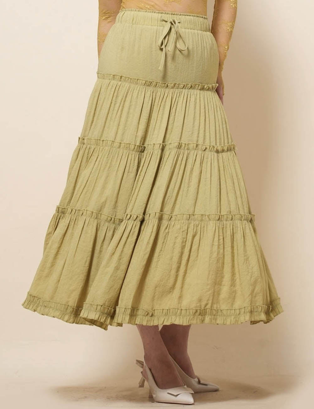 Ladies High Waist Basic Maxi Skirt SKS51307