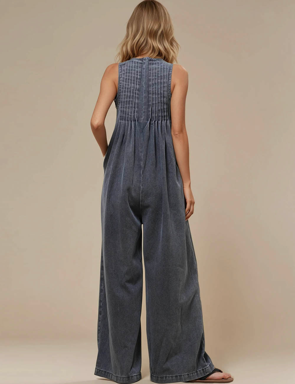 Ladies V-Neck Sleeveless String Tie Jumpsuit SKJ50042