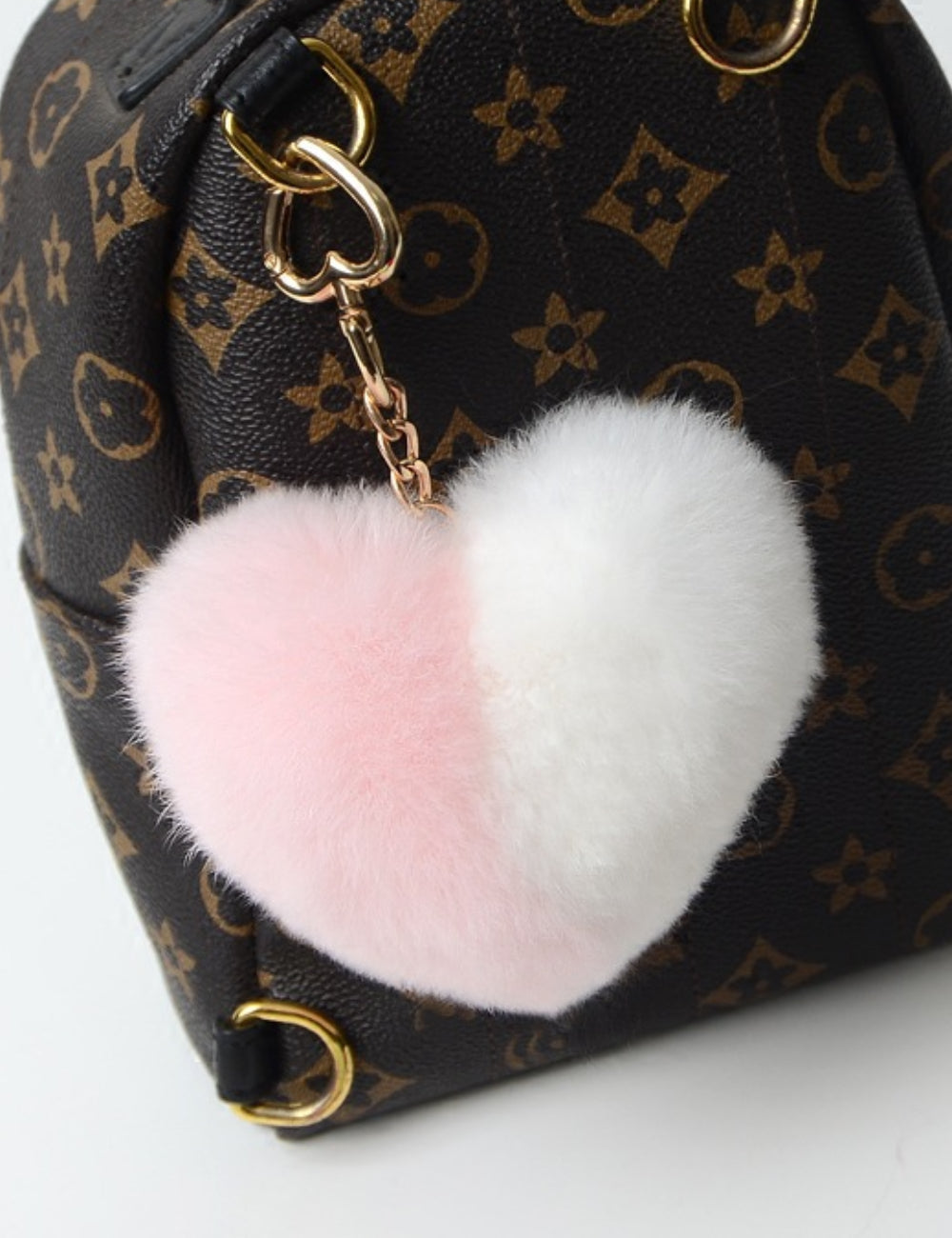 Heart Shaped Faux Mink Pandent Key Chain SKAC4105