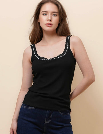Ladies String Shoulder Basic Knit Cami Top SKT51123