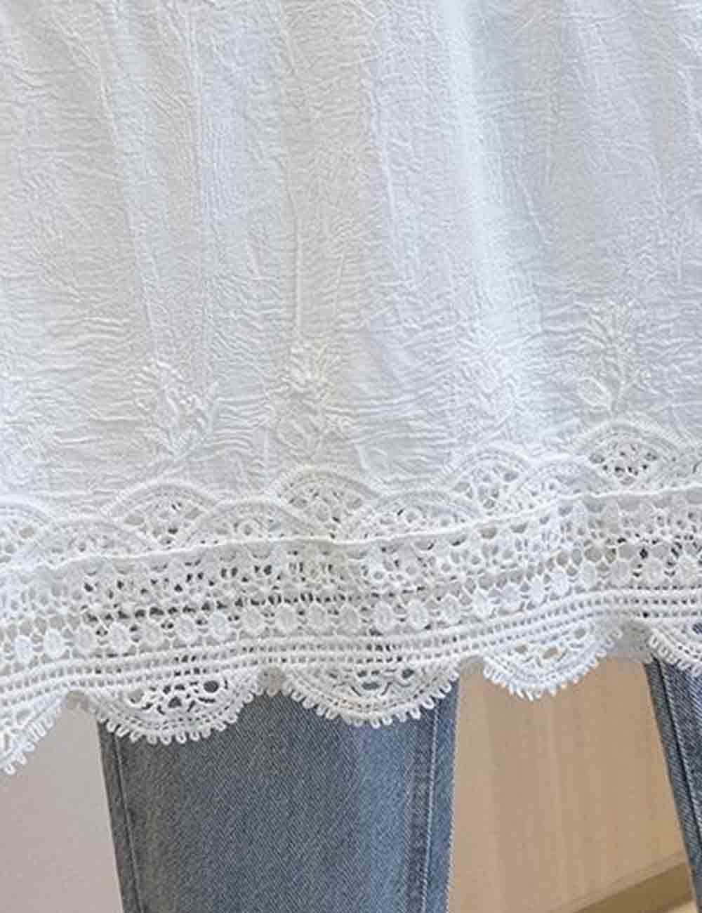 Ladies V-Neck Lace Embroidery String Shoulder Cami Top