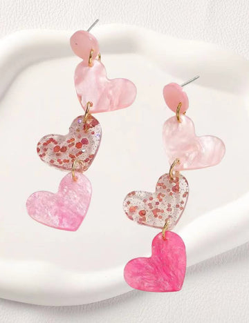 Ladies Valentine Heart Pandent Earrings SKAJ4220